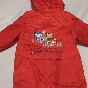 Red Kids Jacket with Embroidered Characters